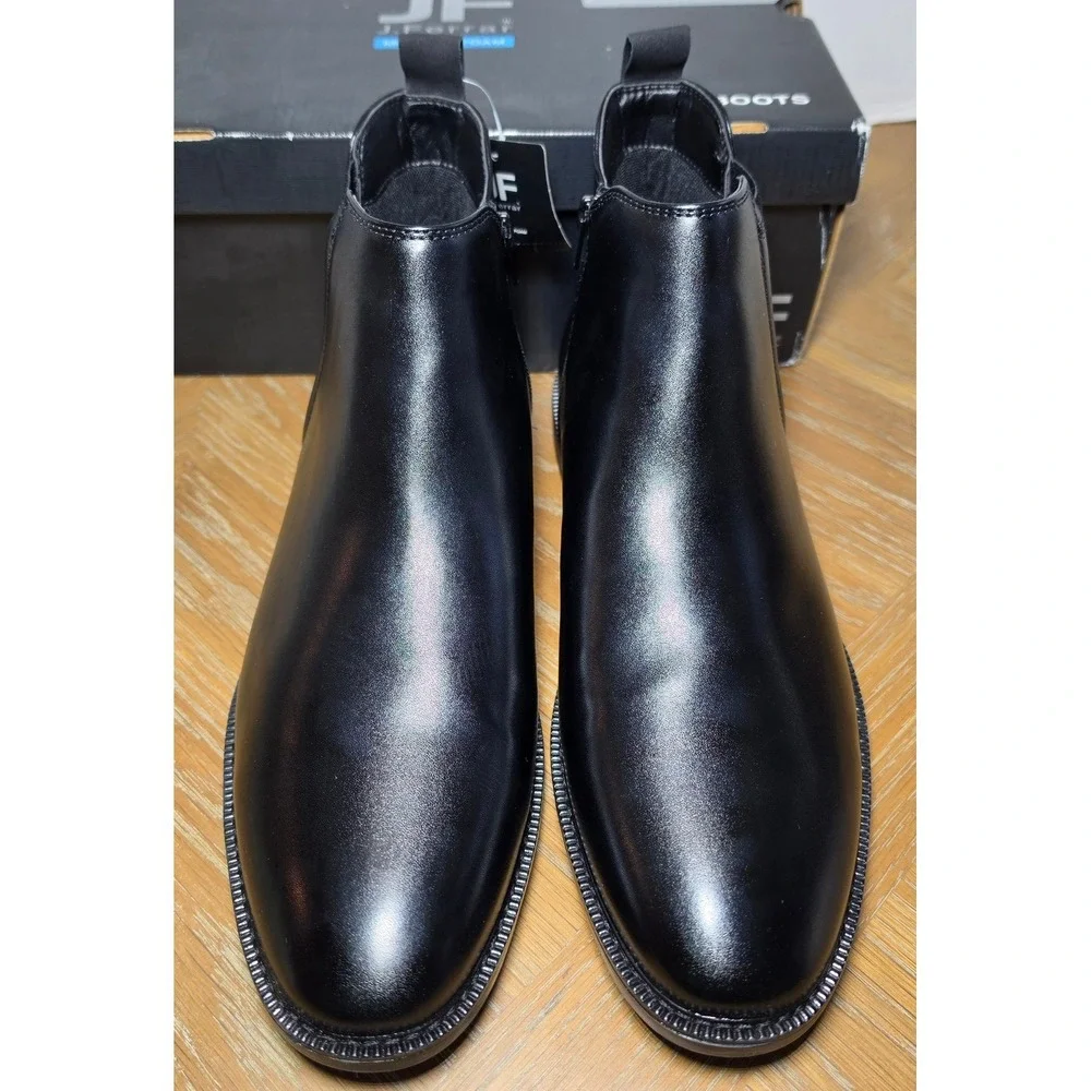 J. Ferrar Blake Mens Chelsea Boots Black Size 12M Side Zip Memory Foam New